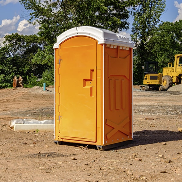 how often are the porta potties cleaned and serviced during a rental period in Baxter County